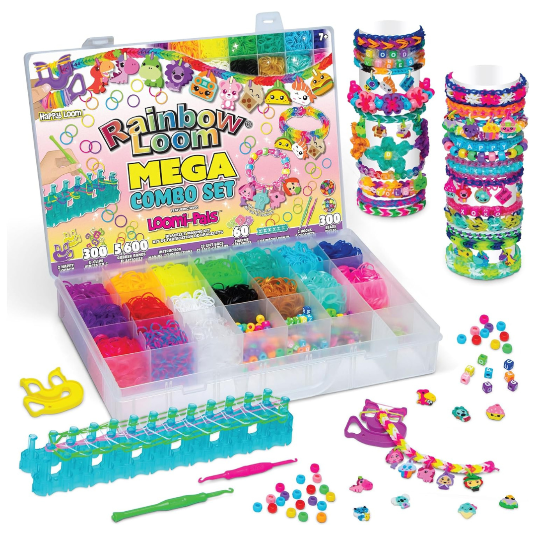 *PRIME BIG DEAL!* – Rainbow Loom Loomi-Pals MEGA Set, Features 60 Cute Assorted LP Charms, 5600 Colorful Bands All In a Carrying Case