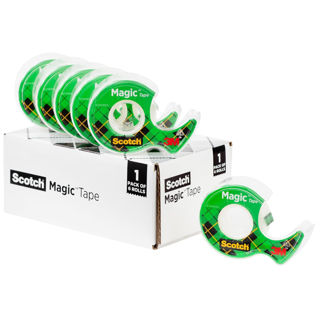 *PRIME BIG DEAL!* – Scotch Magic Tape, Invisible (6 Rolls With 6 Dispensers)