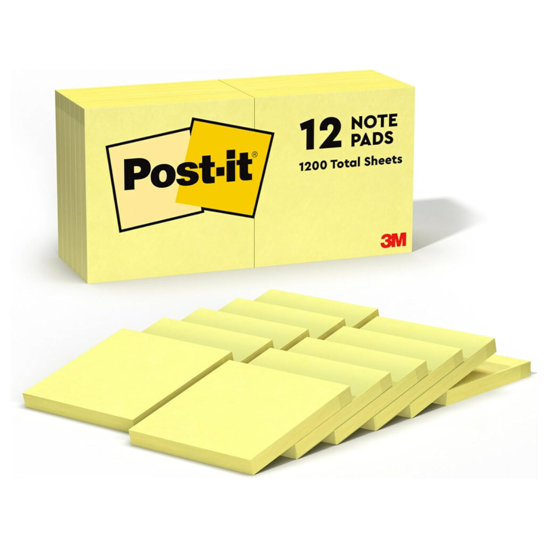 Post-It Notes, 12 Sticky Note Pads