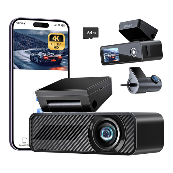 Pelsee 4K+1080P Front And Rear Dual Dash Camera