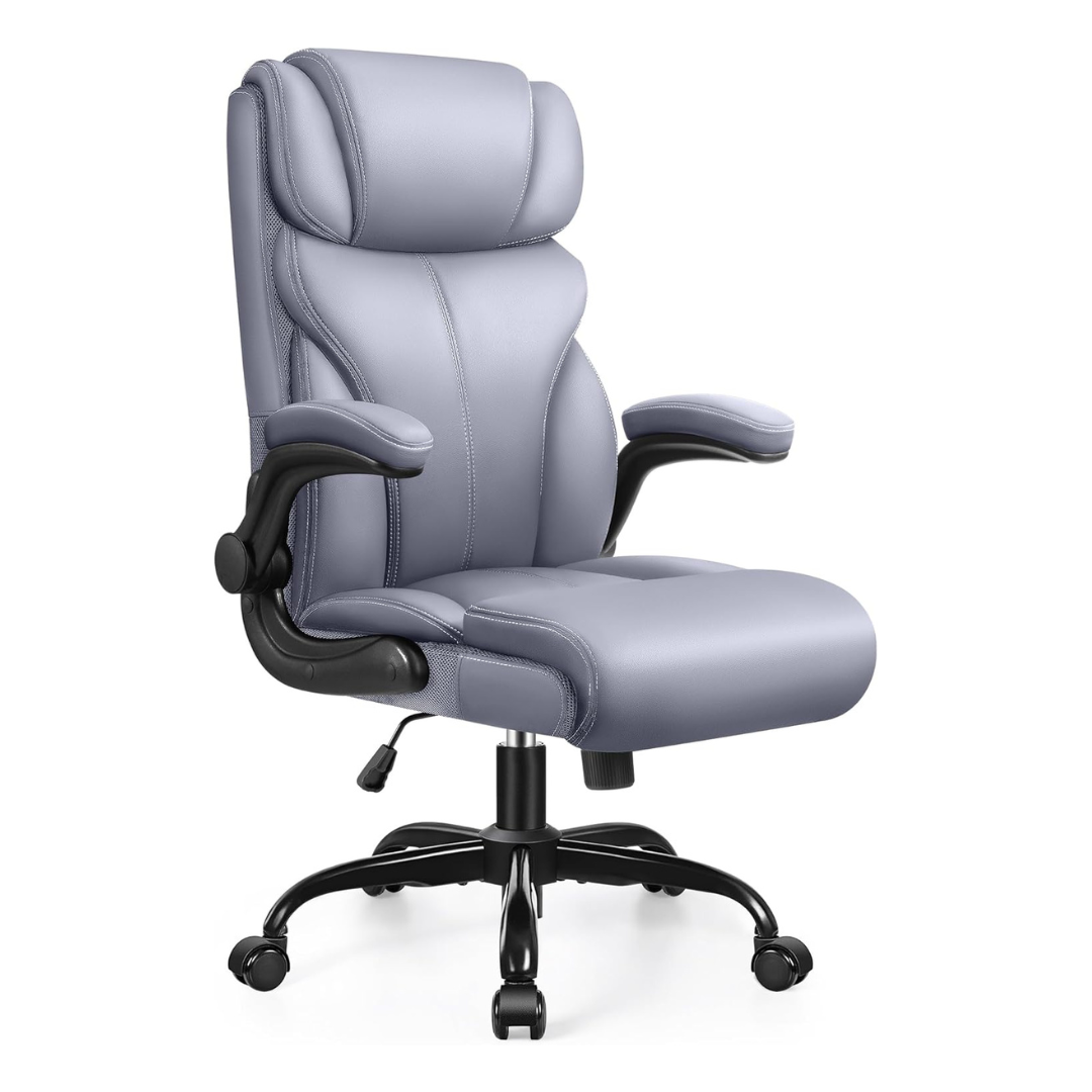 HeroSet Executive Breathable Leather Office Chair With Rocking Function