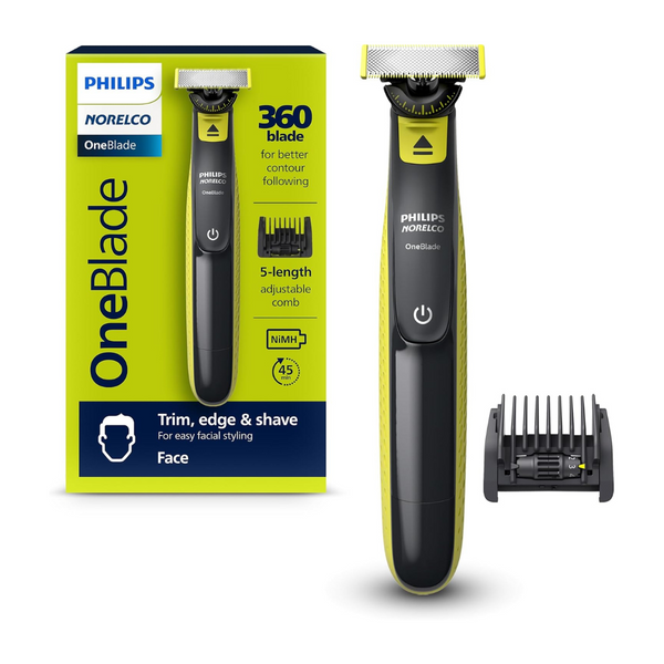 Philips Norelco OneBlade 360 Face, Hybrid Electric Beard Trimmer