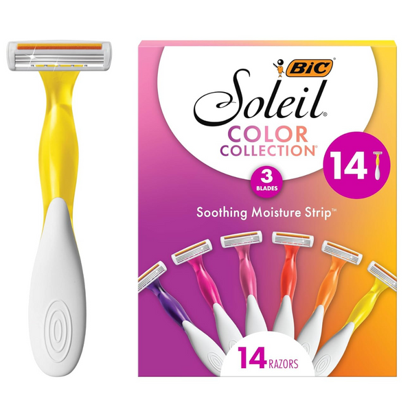 14-Count BIC Women's Soleil Smooth Colors Disposable Razors