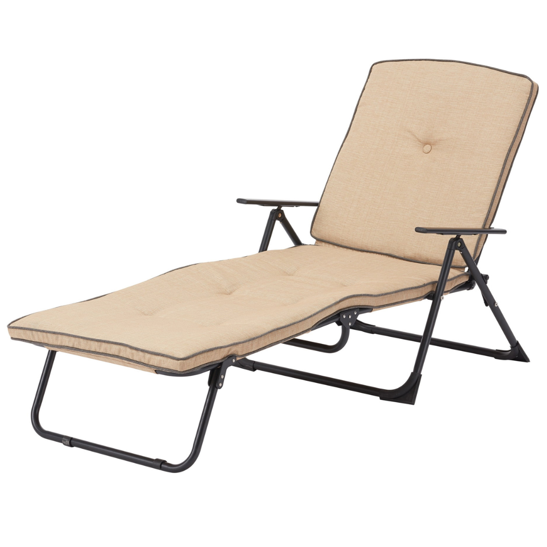 Mainstays Sand Dune Foldable Steel Outdoor Chaise Lounge