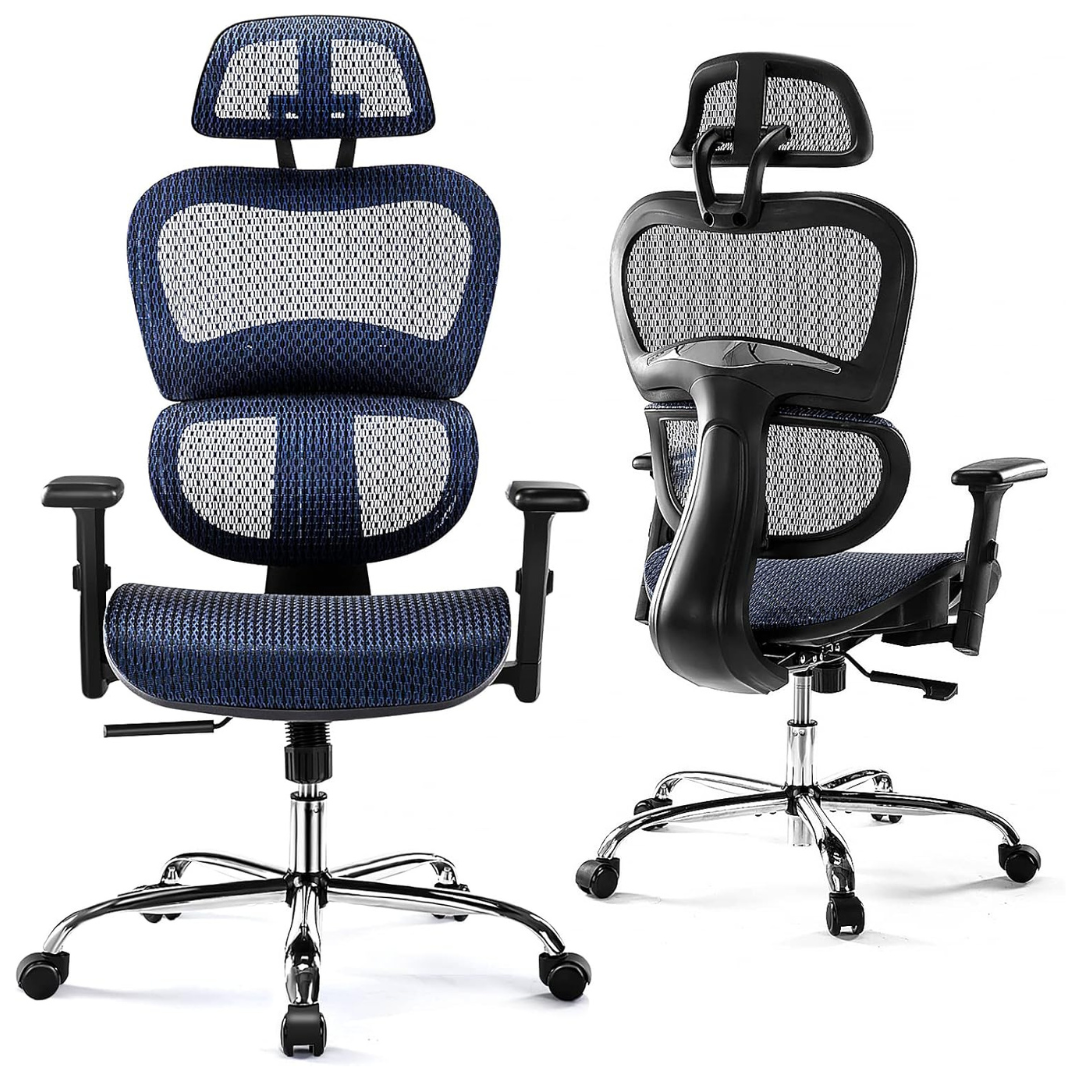 Executive Ergonomic High Back Swivel Mesh Office Chair (Blue)