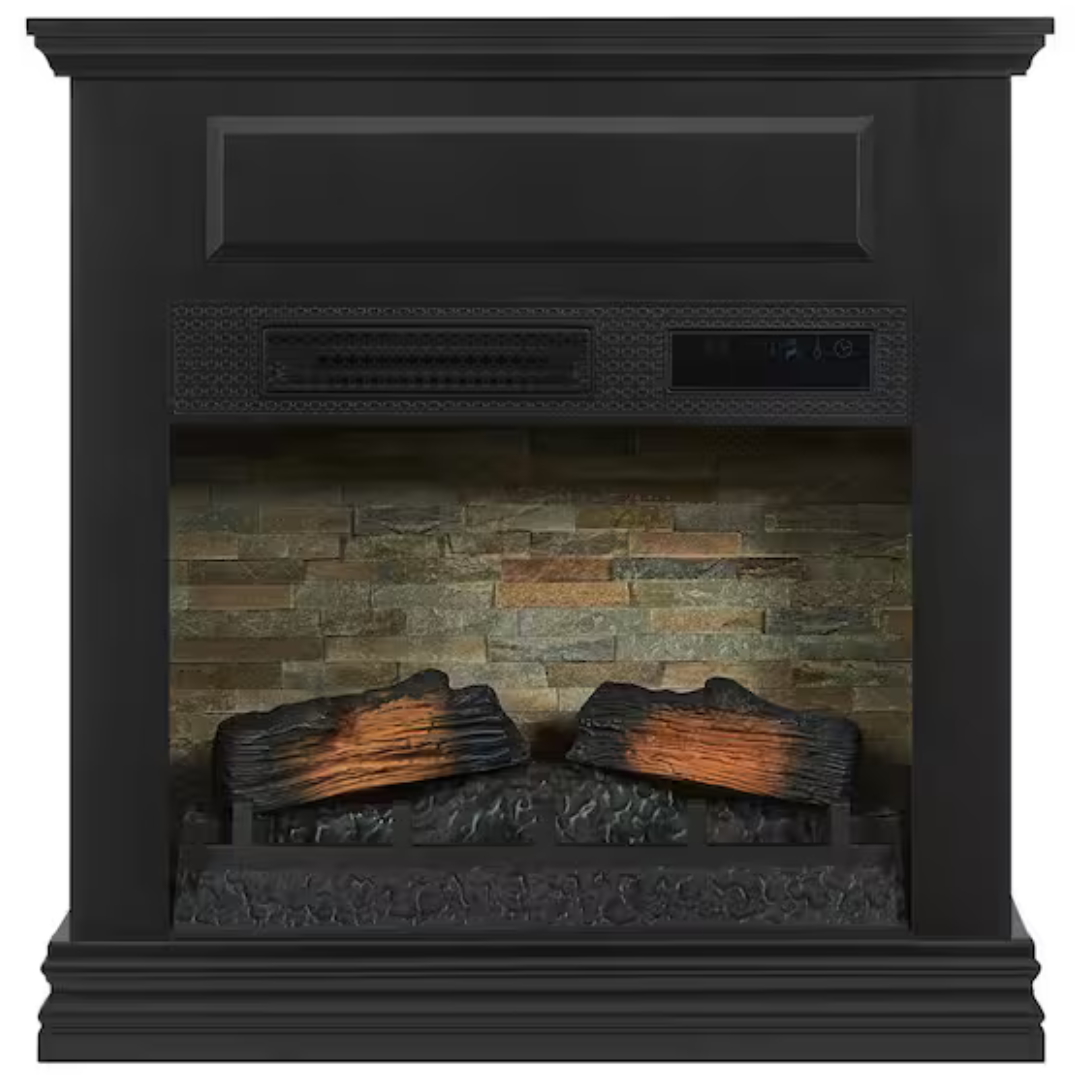 StyleWell Wheaton 31" Freestanding Wooden Infrared Electric Fireplace