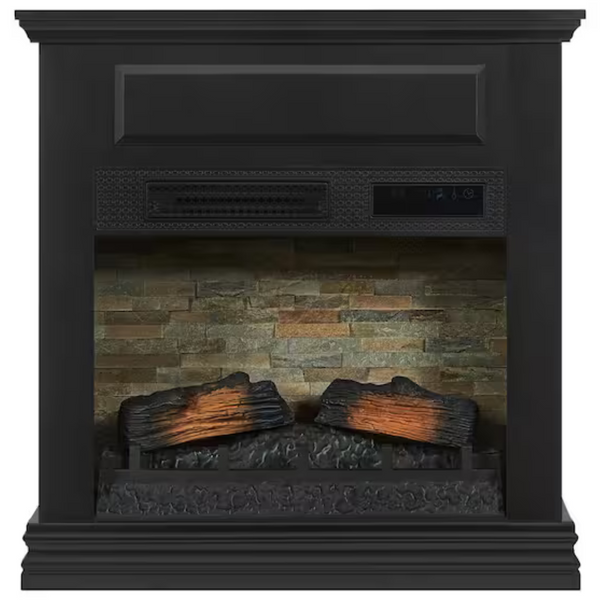 StyleWell Wheaton 31" Freestanding Wooden Infrared Electric Fireplace