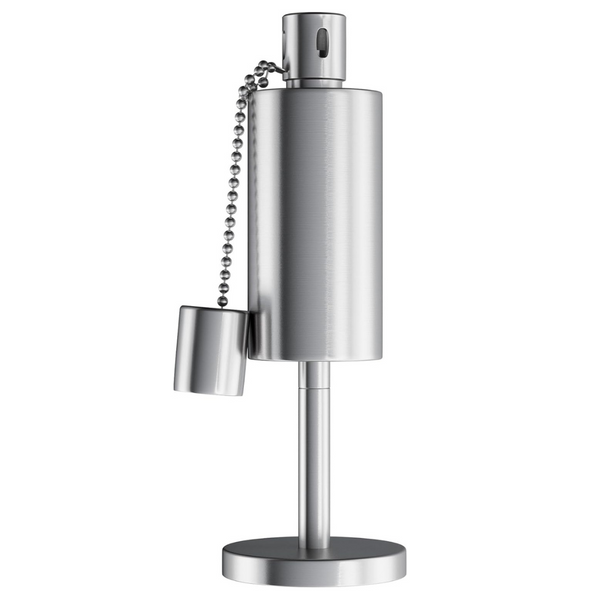 10.5" High Short-Cylinder Stainless Steel Tabletop Torch Lamp