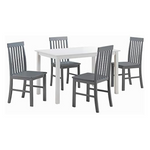 5-Piece Modern Farmhouse Wood Small Kitchen Table & 4 Chairs Set