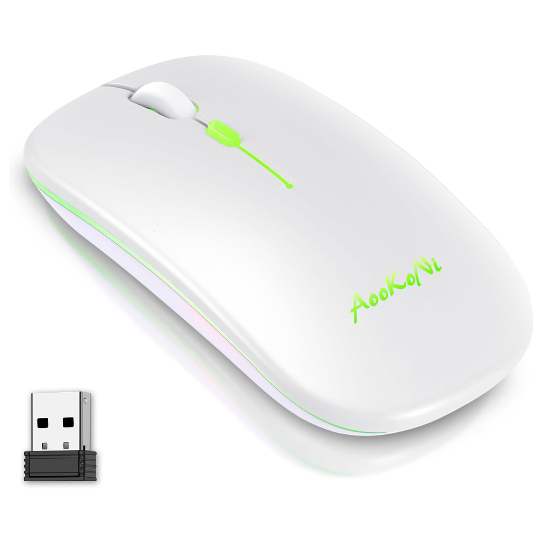 Aookoni Rechargeable USB LED Dual Mode Bluetooth Mouse