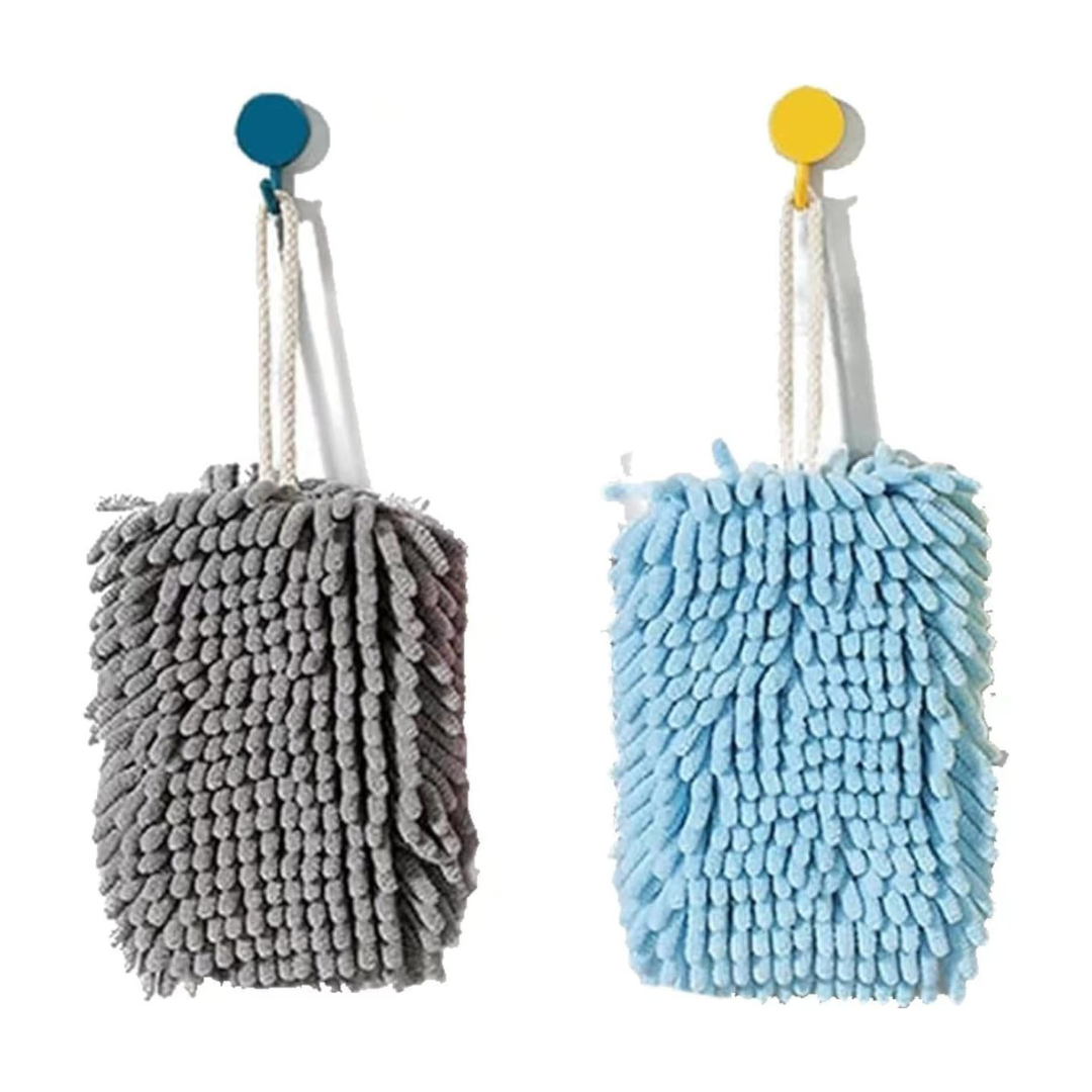 2-Pack HFLYJPYW Soft Absorbent Microfiber Hanging Hand Towels