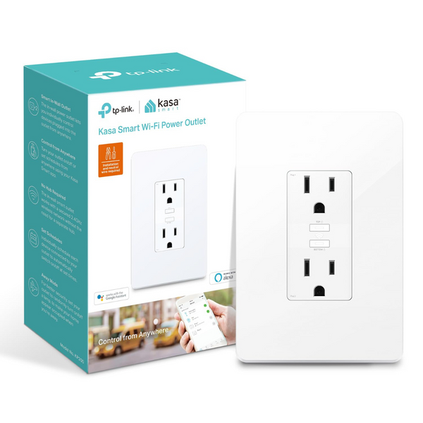 TP-Link Kasa KP200 In-Wall Smart HomeWiFi Power Outlet Plug