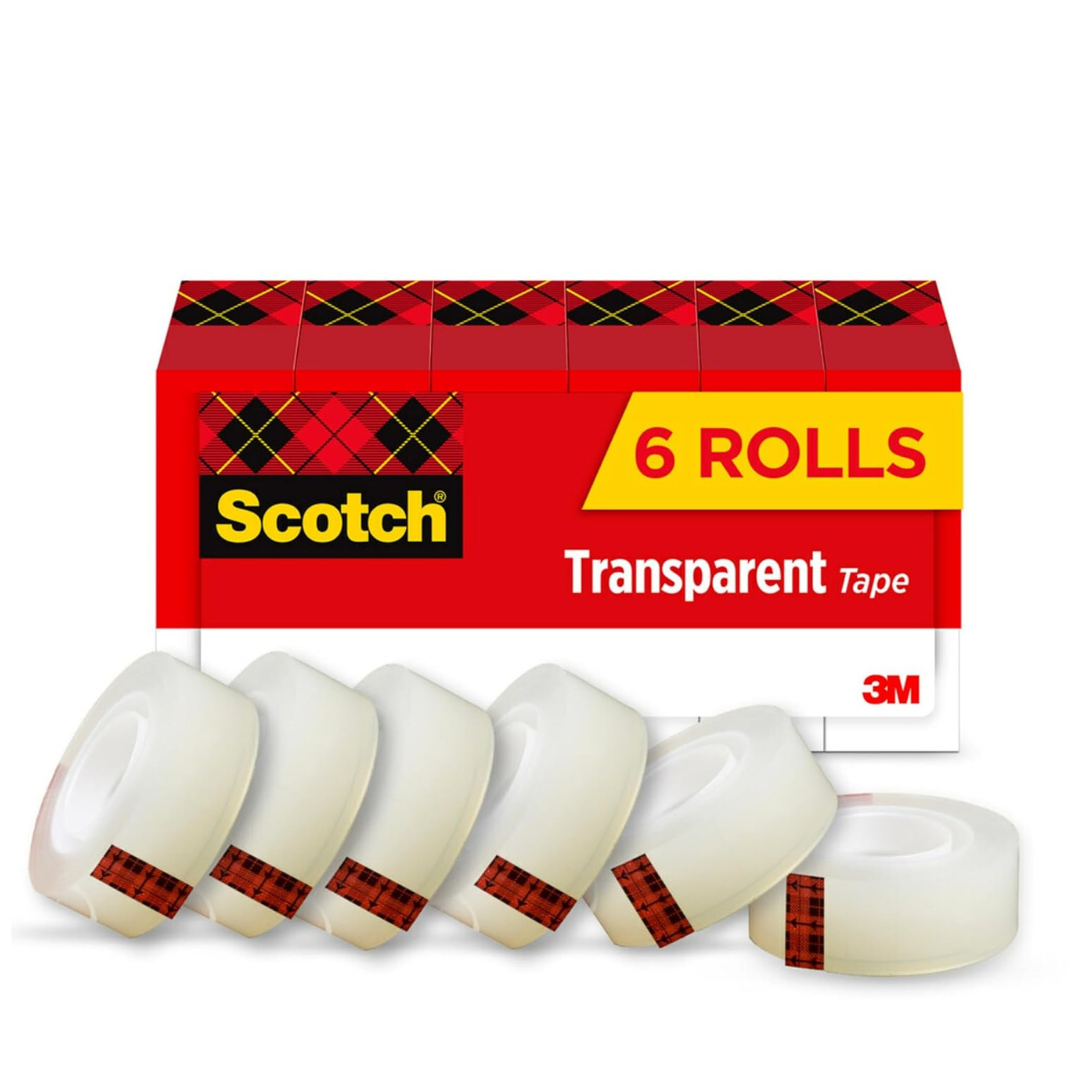 6-Pack Scotch Glossy Transparent Tape (3/4" x 1296")