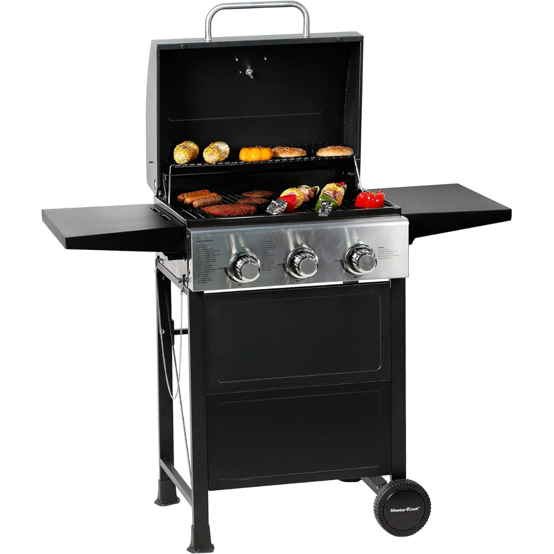 Master Cook 3 Burner 30,000 BTU BBQ Propane Gas Grill