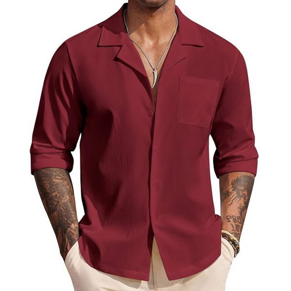 Coofandy Men's Casual Button Up Long Sleeve Beach Vacation Tropical Shirt