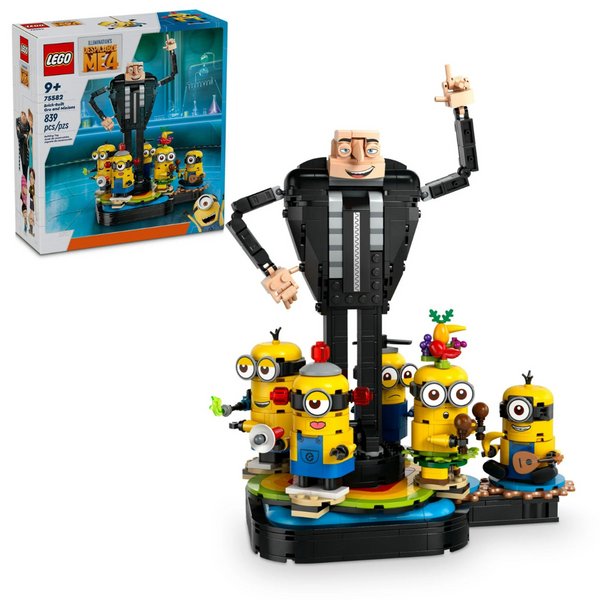 LEGO Despicable Me 4 Brick-Built Gru and Minions Toy Figure Set