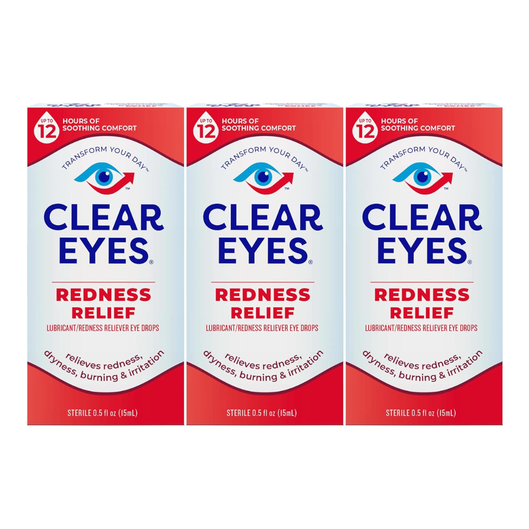 3-Pack Clear Eyes Redness Relief Eye Drops (0.5 Fl Oz)