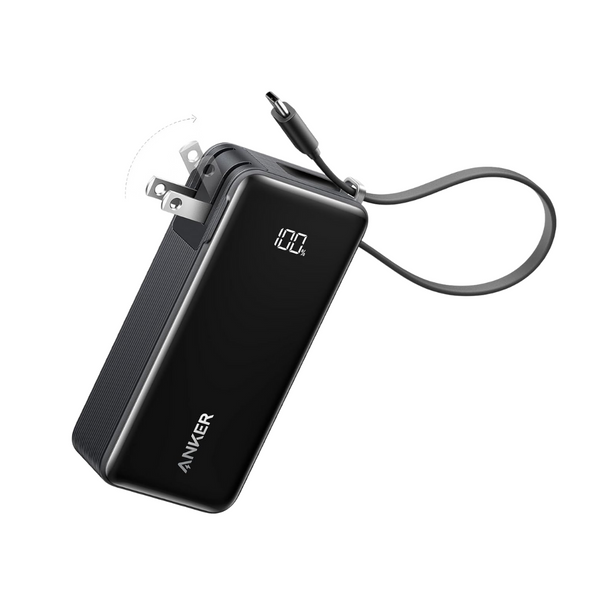 Anker 3-In-1 10000mAh Portable Power Bank With Built-In USB-C Cable