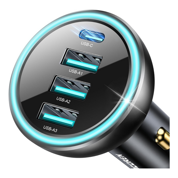 Rocoren 55W 4-Port USB-C & USB-A Car Charger