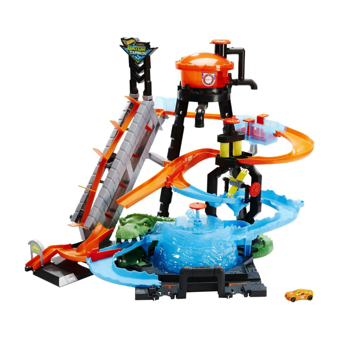 Hot Wheels Ultimate Gator Car Wash Playset With Color Shifters Toy Car