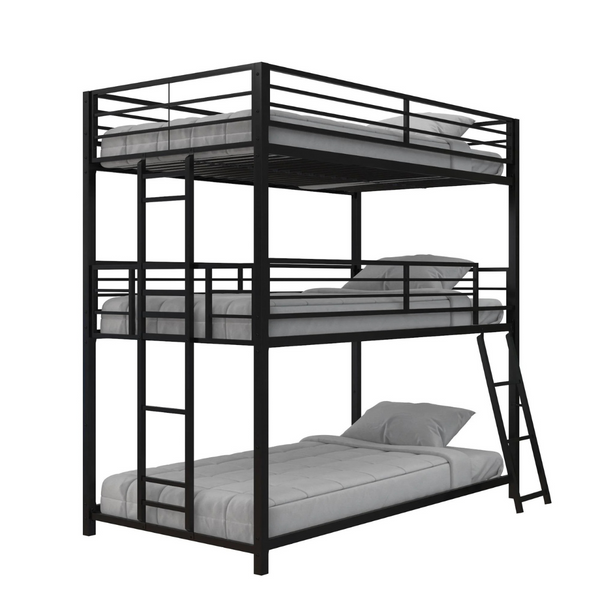 Your Zone June Triple Twin Metal Bunk Bed