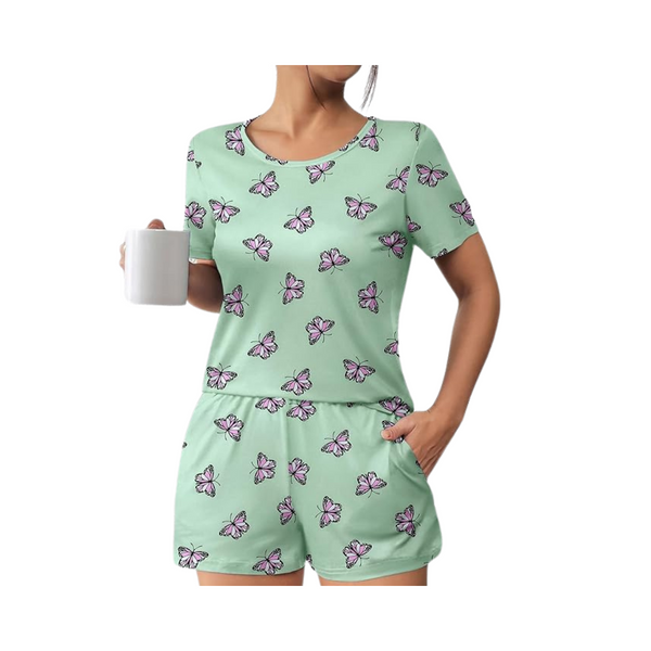 2-Piece Women's Short Sleeve Comfy Pajama Set (Various Colors/Sizes)