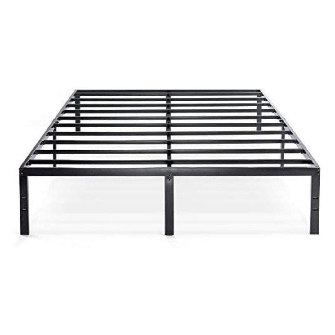 Queen Size 14" BPM Metal Platform Bed With Steel Slats (Queen Size)