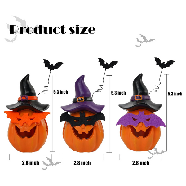 3-Pack NEROSUN Halloween Light Up Jack O Lantern Pumpkin Decorations