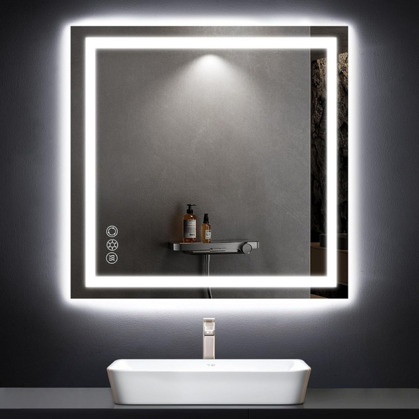 Romech 35.5" x 35.5" LED Bathroom Mirror With Lights