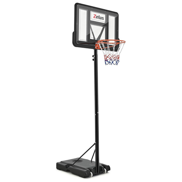 ZELUS 4.4 to 10ft Height Adjustable Portable Outdoor Basketball Hoop