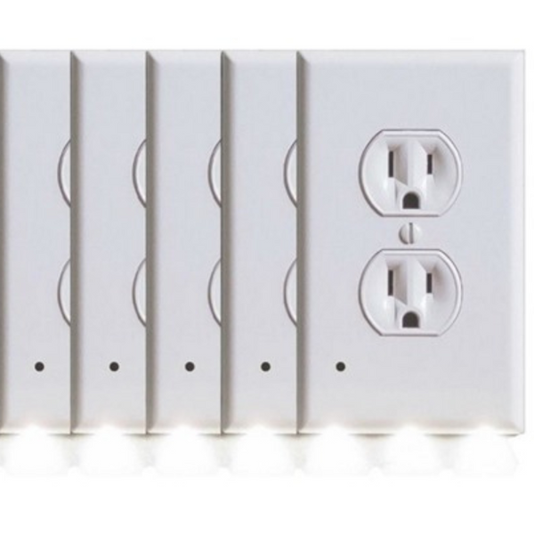 5-Pack BH Outlet Cover With Built-In LED Night Light (Squared or Rounded)