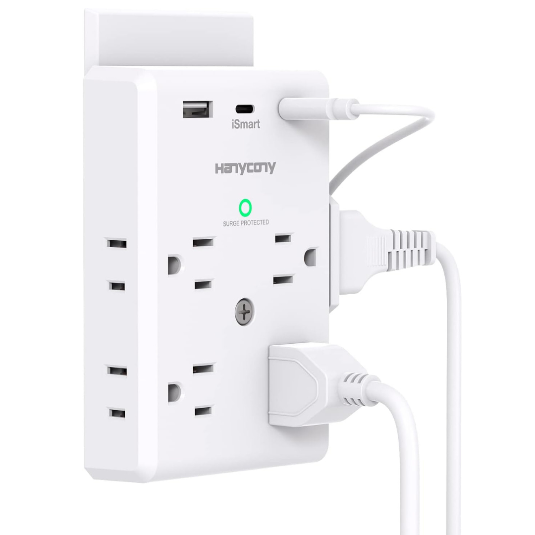 Hanycony Multi Plug Outlet Extender with USB-C Ports