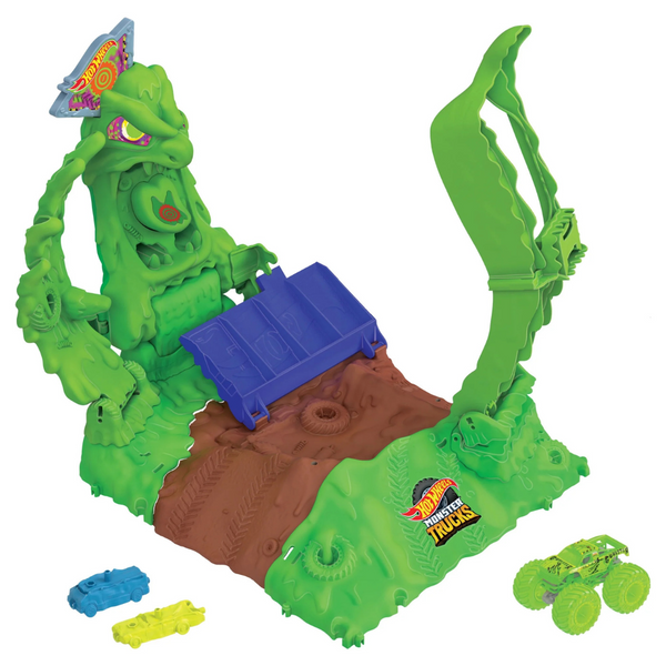 Hot Wheels Monster Trucks Arena Smashers Glow-In-The-Dark Gunkster Playset