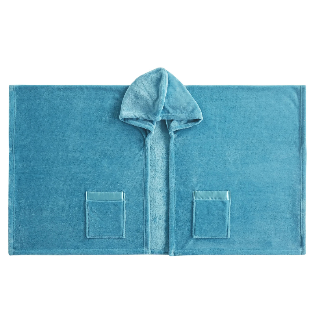 Comfort Spaces Teal Blue Polyester Plush Throw Blanket