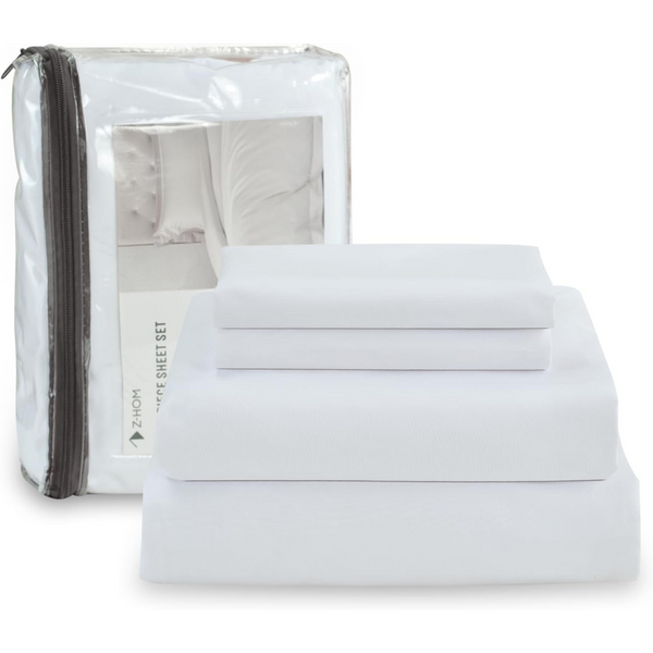 4-Piece Hotel Luxury Bedding Sheets & Pillowcases Set (Any Size)