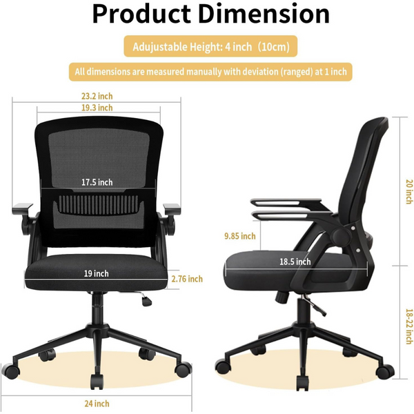 Naspaluro Ergonomic Mesh Flip-Up Arms Comfy Office Computer Desk Chair