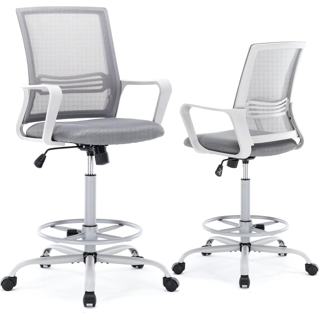 Olixis Drafting Office Mesh Chair (Grey)