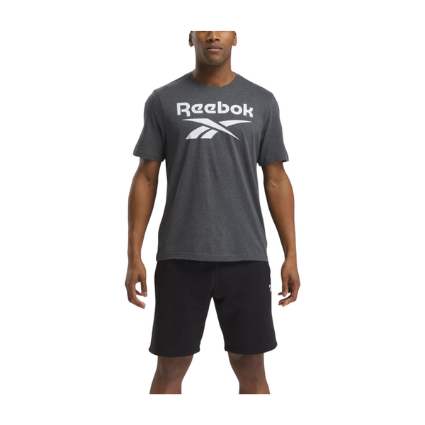 Reebok Identity Big Stacked Logo T-Shirt (Dark Grey Heather)