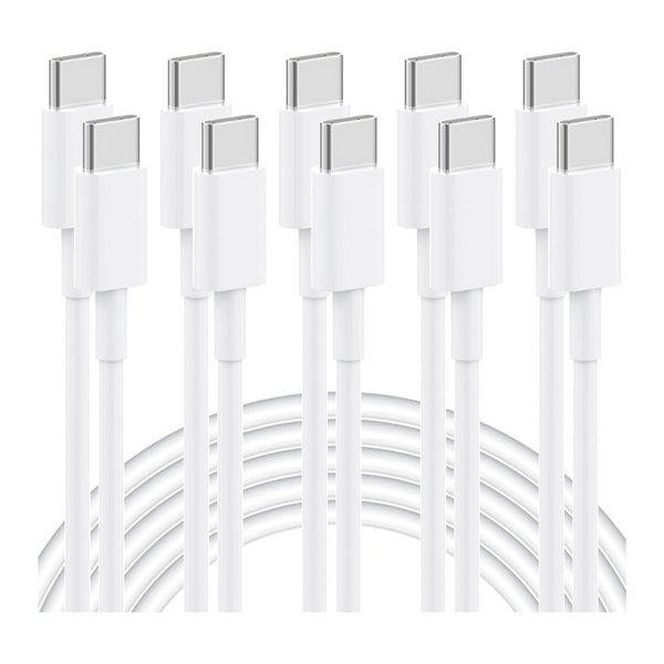 5-Pack 6ft 60W USB-C To USB-C Charging Cable