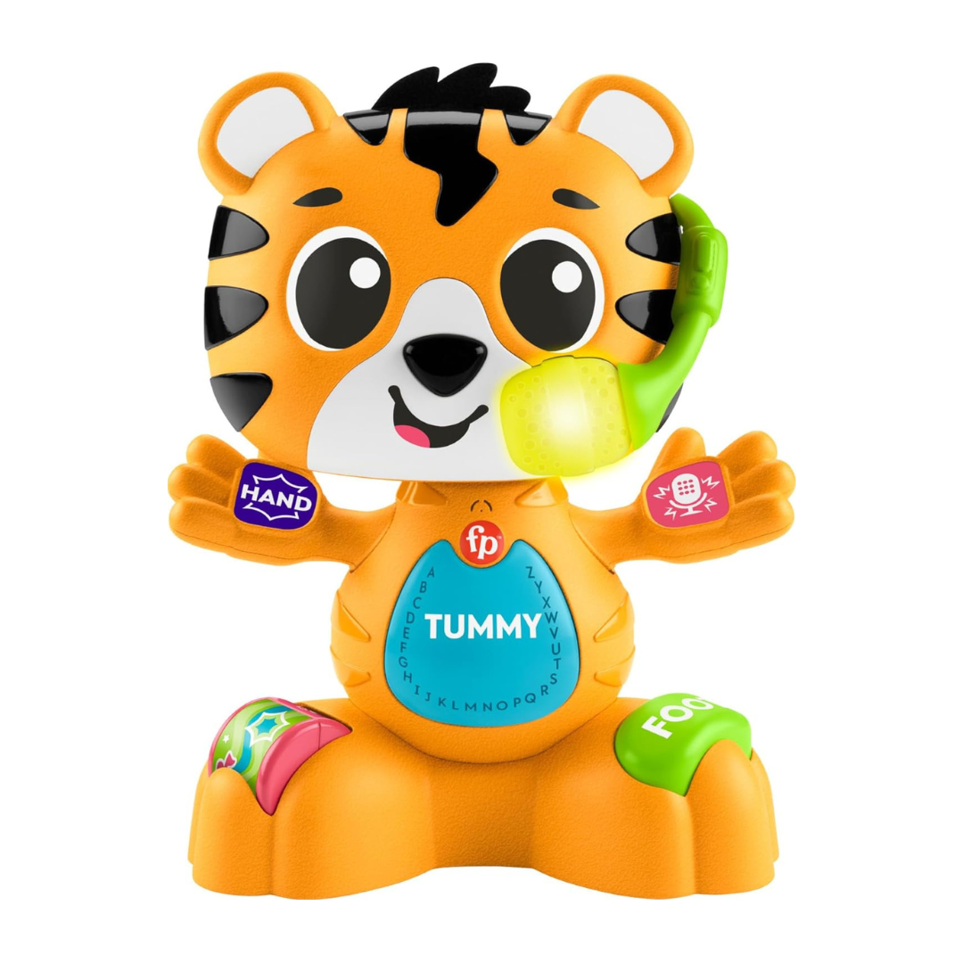 Fisher-Price Baby Learning Toy Link Squad Bop & Groove Tiger With Music & Lights