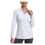 Long Sleeve V-Neck Polo Shirts For Women (Various)