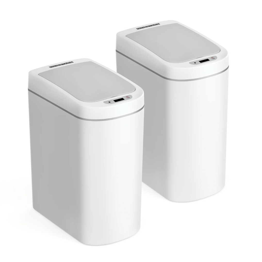 2-Pack 1.85-Gallon Nine Stars Motion Sensor Trash Can