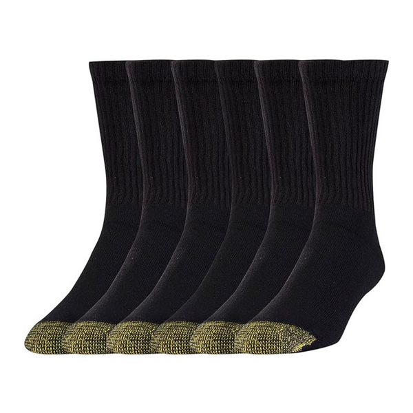 6-Pairs Gold Toe Men's Cotton Short Crew Athletic Socks