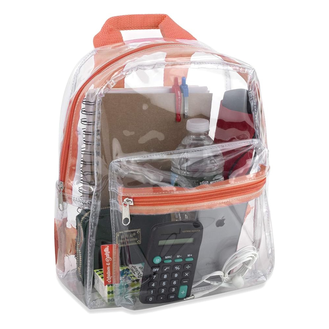 Water Resistant Clear Mini Backpacks With Adjustable Straps