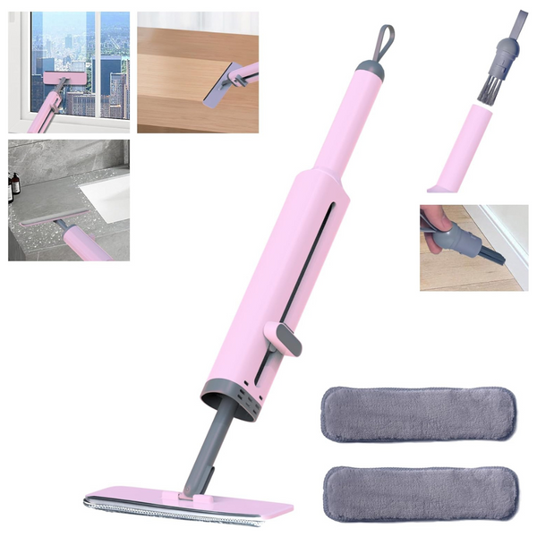 Portable 360 Deg. Rotatable Self-Squeeze Hand Wash-Free Lazy Short Mop