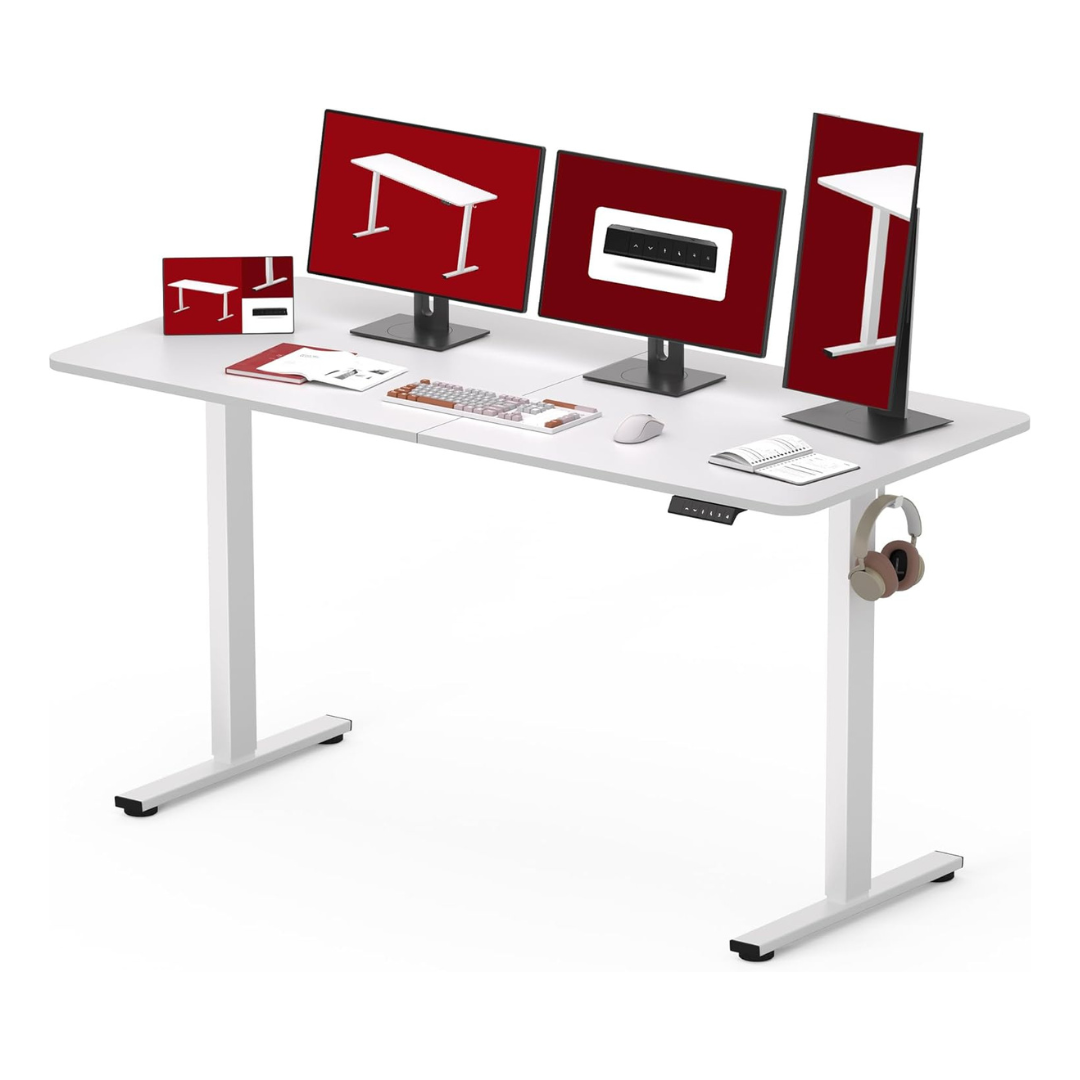 Height Adjustable Electric Stand Up Desk With Splice Board (63" x 24")