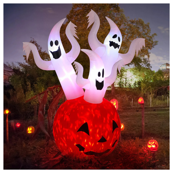 5.9Ft Halloween Inflatable Pumpkin Ghost Outdoor Decorations