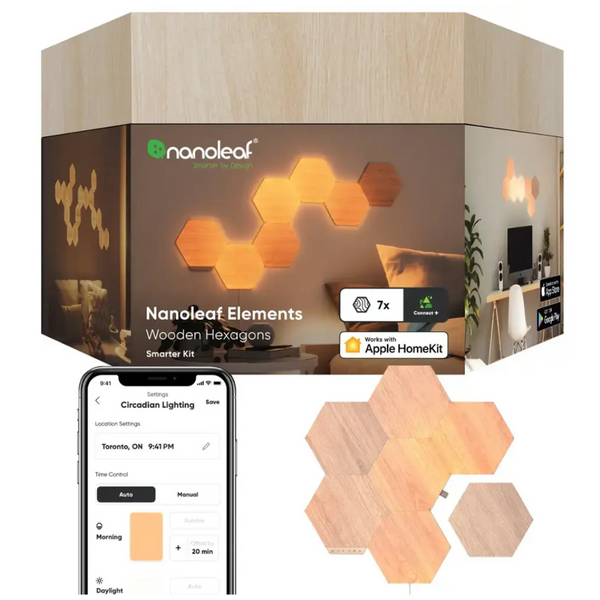 Nanoleaf 7-Panels Elements Wood Look Smarter Kit