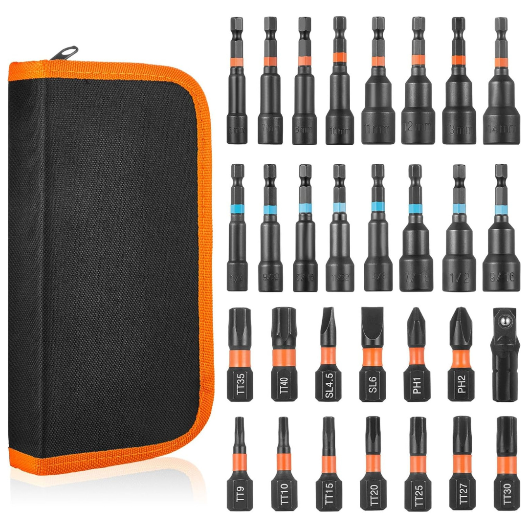 Vastar 30-Piece Magnetic Nut Driver And 14-Piece Screwdriver Bit Set