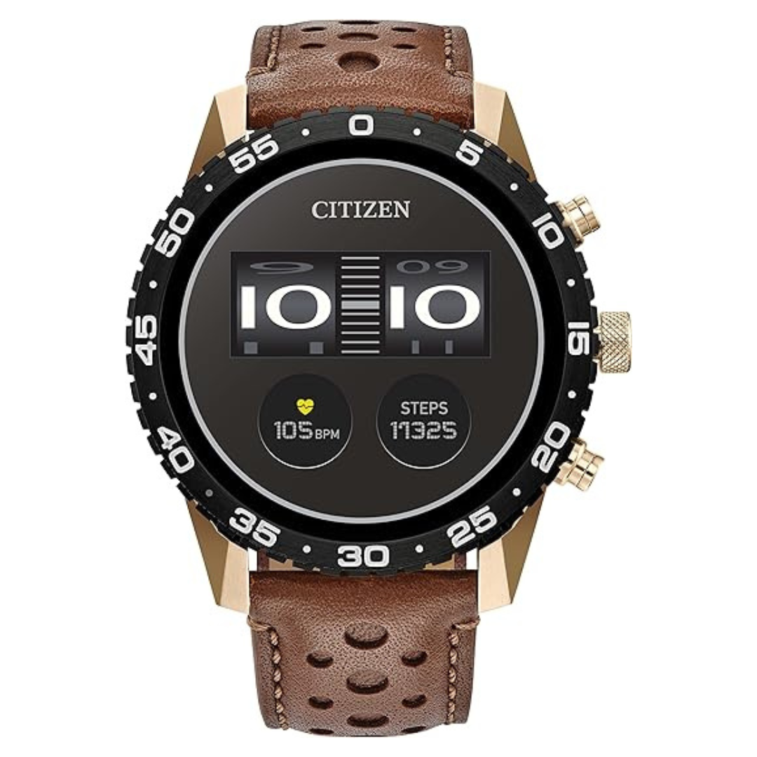 Citizen CZ Smart 44MM Smartwatch W/Perforated Leather Strap